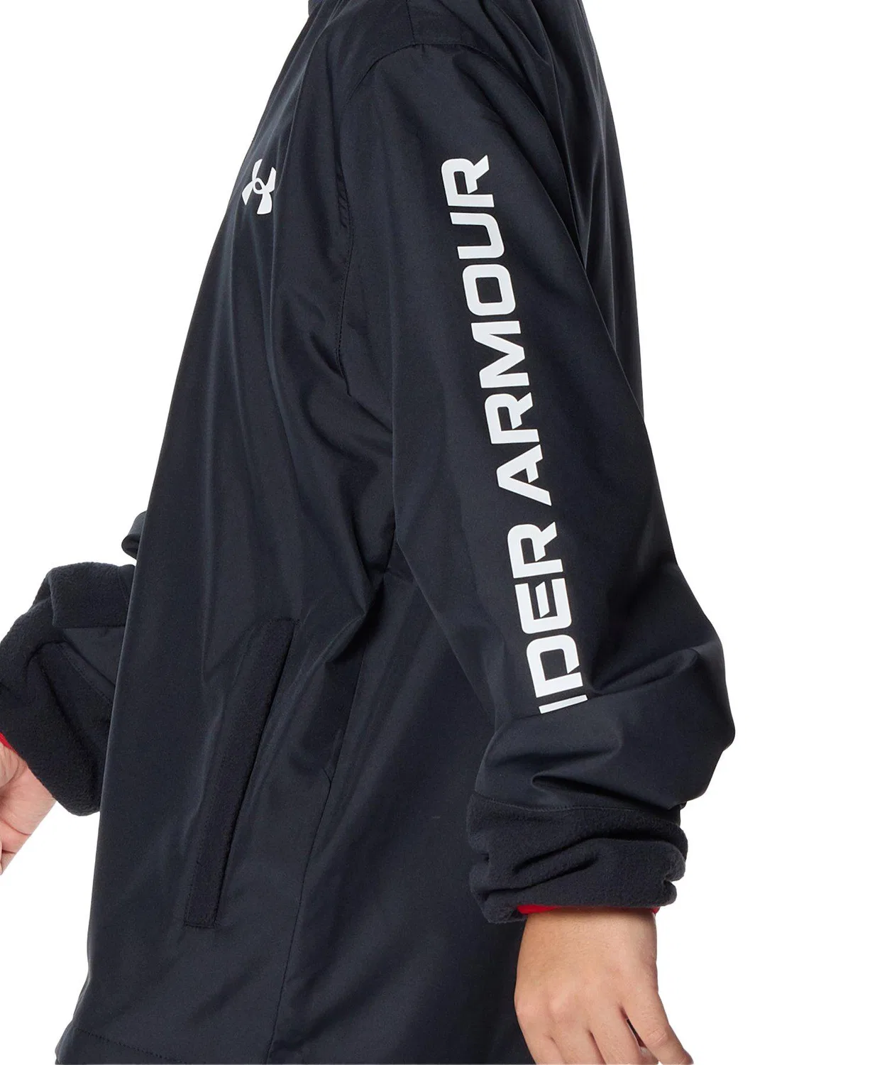 Детская тренировочная куртка Under Armour UA Hybrid Woven Full Zip, черная — фото 4