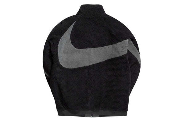 Куртка Nike Zipper Stand Collar polar fleece Large Logo Reversible Casual Jacket Black, черный — фото 2