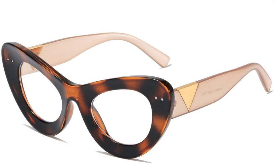 

Ретро-солнцезащитные очки «кошачий глаз» для женщин, модные очки с заклепками, прозрачные линзы, мужские солнцезащитные очки в тренде, защита от ультрафиолета UV400 TKKTLLT, Amber Champagne