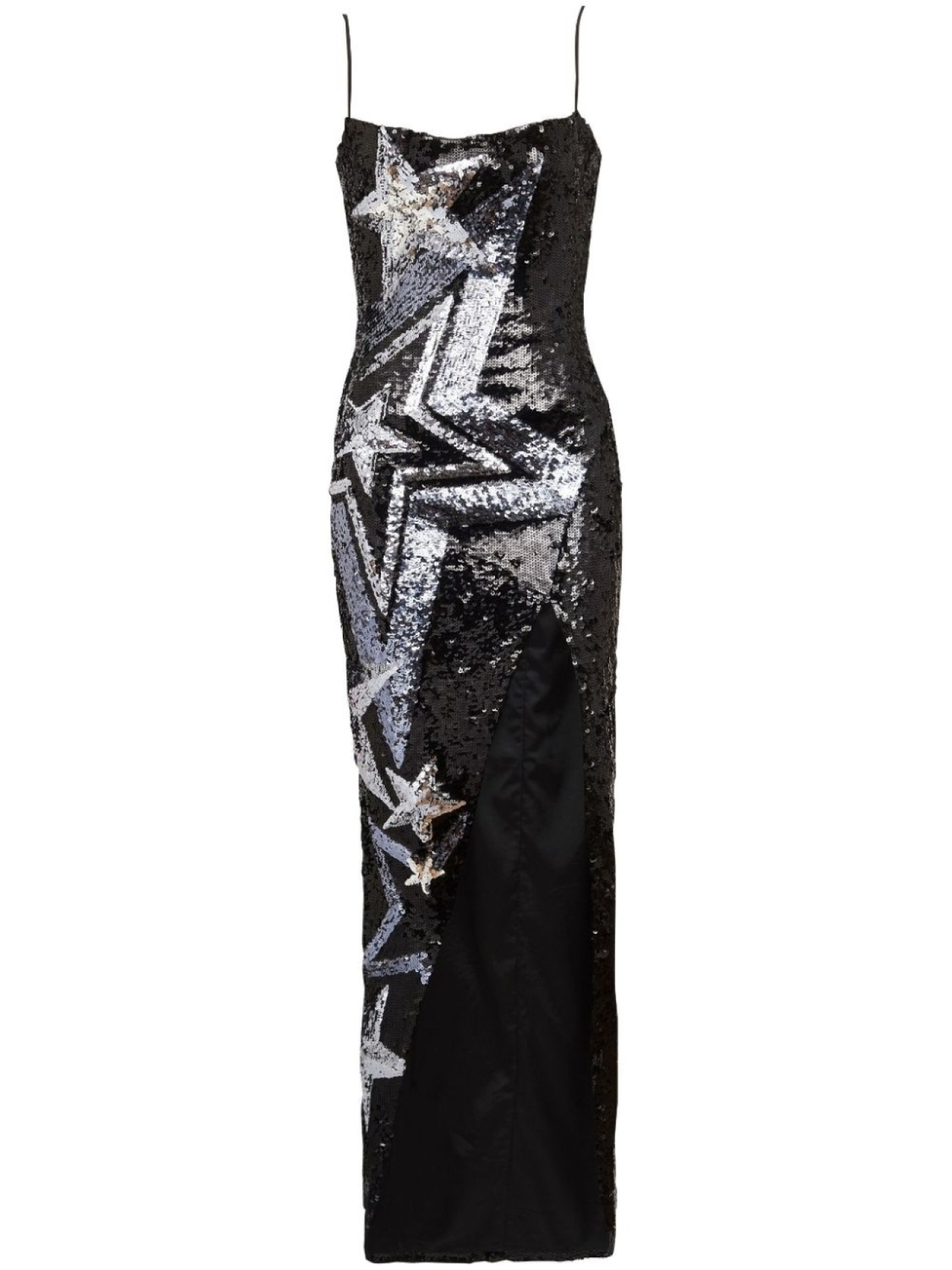 

Balmain платье макси с пайетками и узором, черный