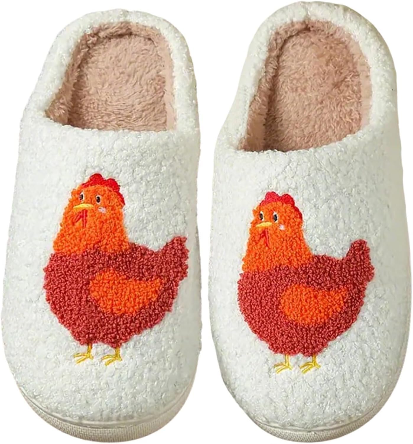 

Унисекс тапочки DakinFu «Встретимся в полночь», пушистые теплые домашние тапочки для зимы, для дома и улицы, B-chicken