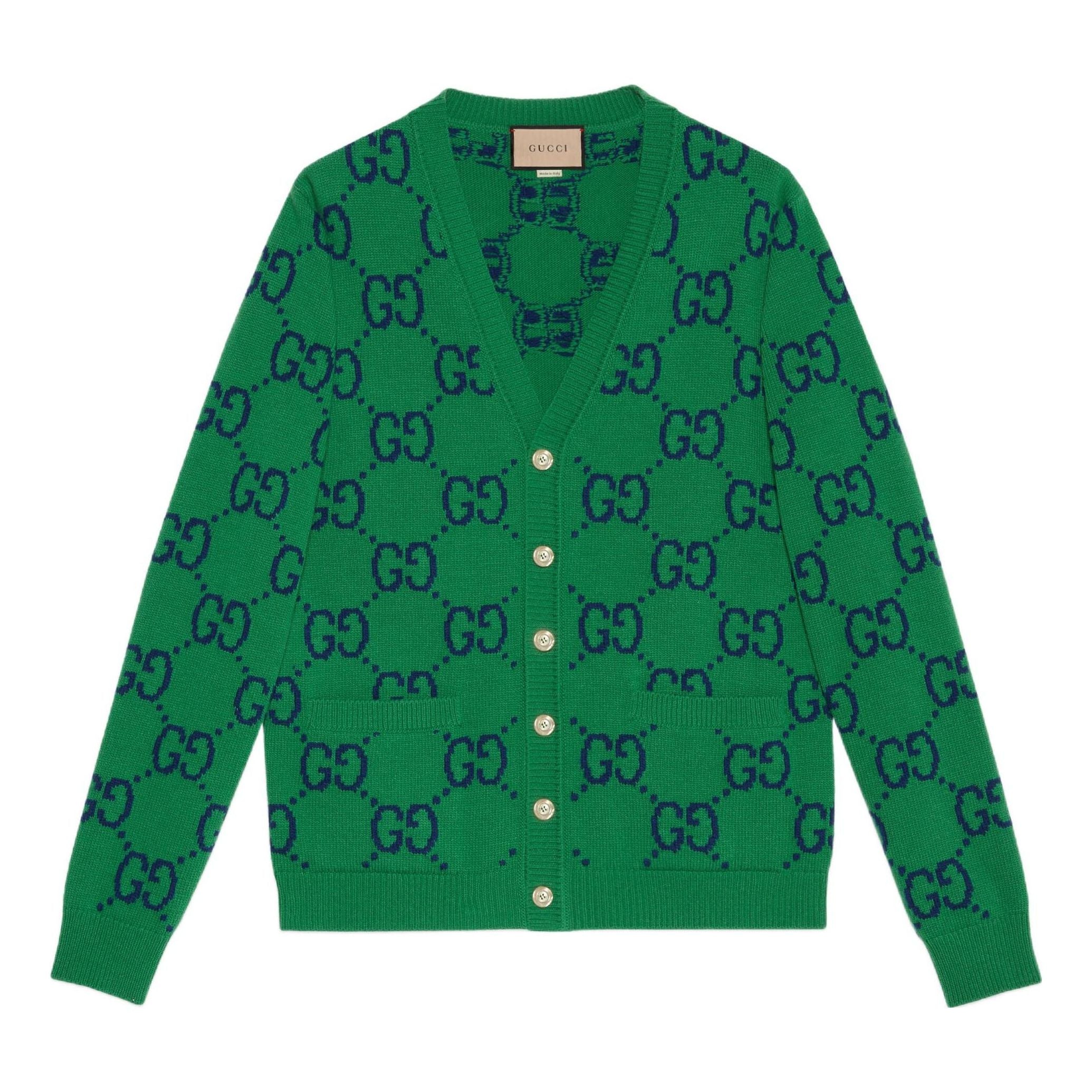 

Кардиган Gucci GG Knit Cardigan 'Green Blue' 674043-XKB3V-3129, зеленый