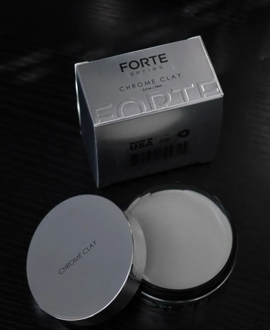 Chrome Clay - Глина для укладки волос с сильной фиксацией и матовым финишем, 70 г Forte Series, серый — фото 4