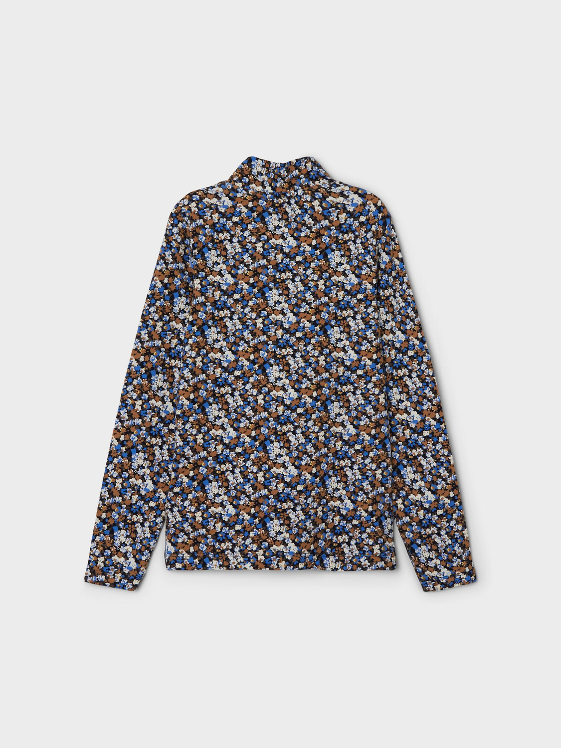 Лонгслив name it Dünnes Langarm Shirt Jersey Blumen Top Oberteil NKFOLIBER, коричневый — фото 2