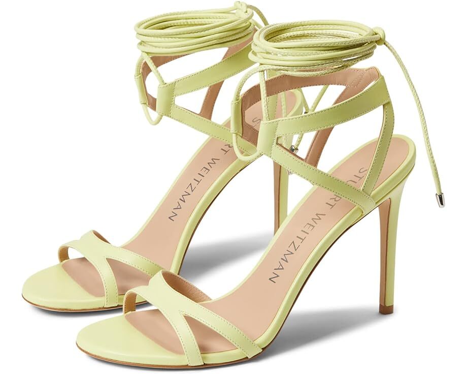 

Туфли Stuart Weitzman Soiree 100 Lace-Up, цвет Electric Lime