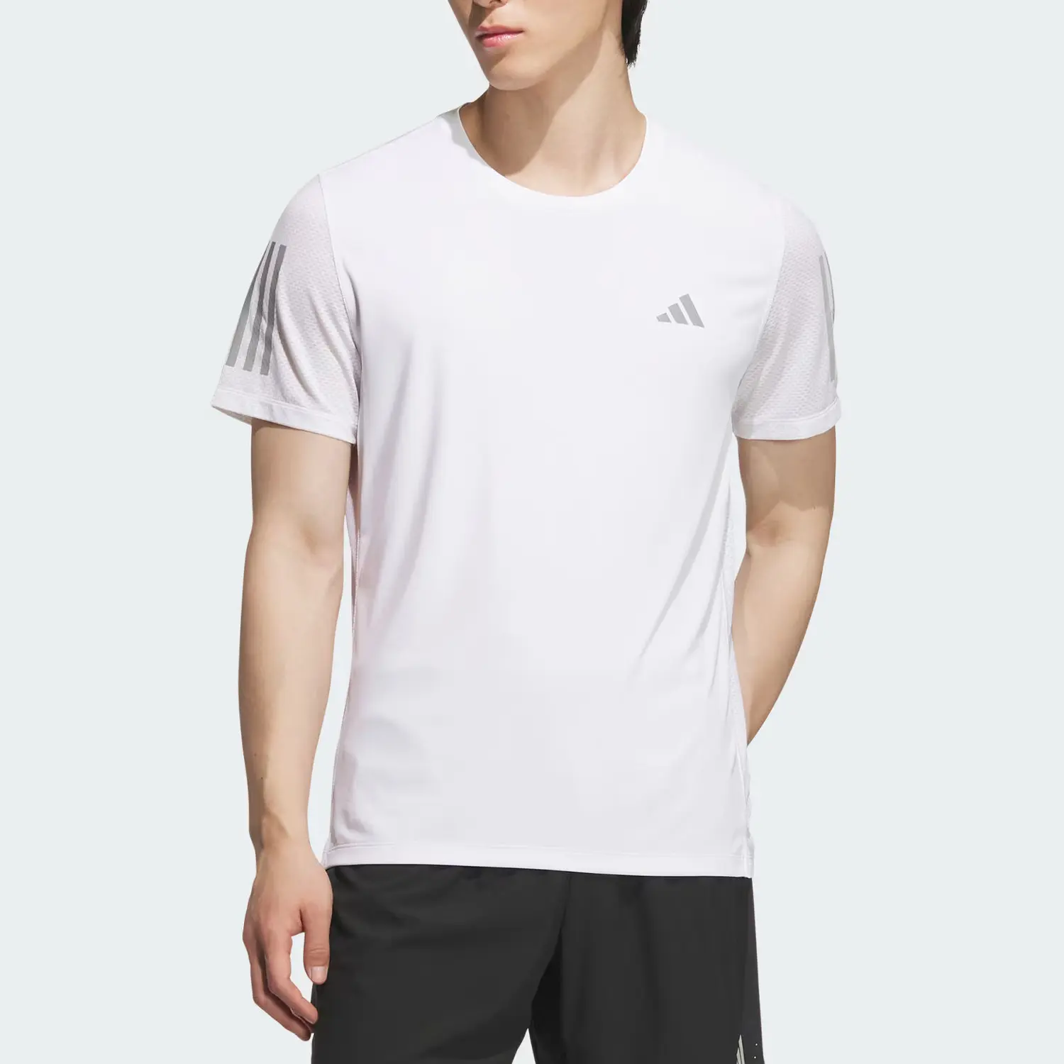 Adidas Футболка для бега Own The Run ClimaCool COOLER мужская White/Dark Silver Gray — фото 3
