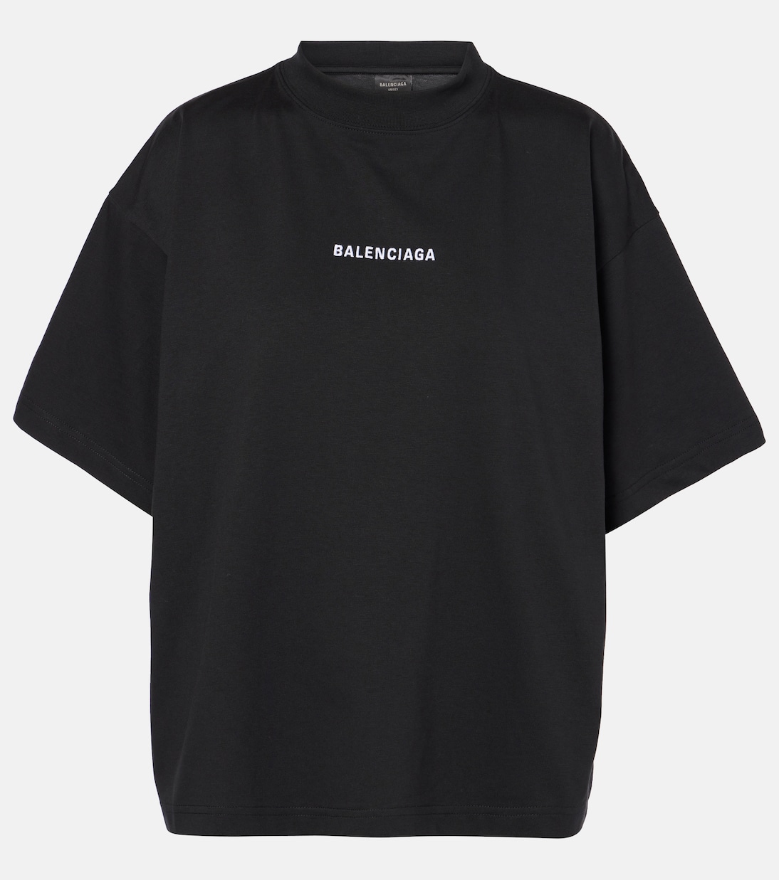 

Футболка из хлопкового джерси с принтом Balenciaga, Black/White