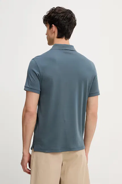 Футболка-поло хлопковая Calvin Klein, бирюзовый — фото 3