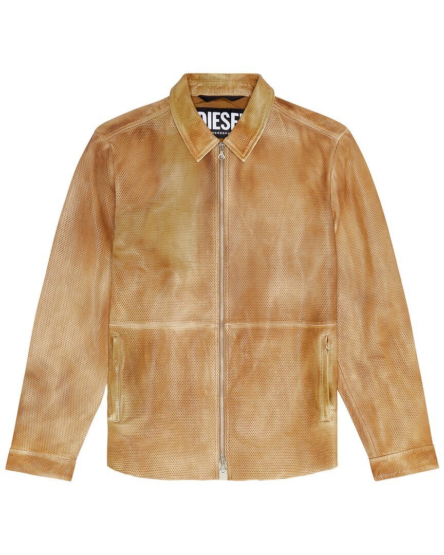 

Кожаная куртка Diesel Clime, коричневый