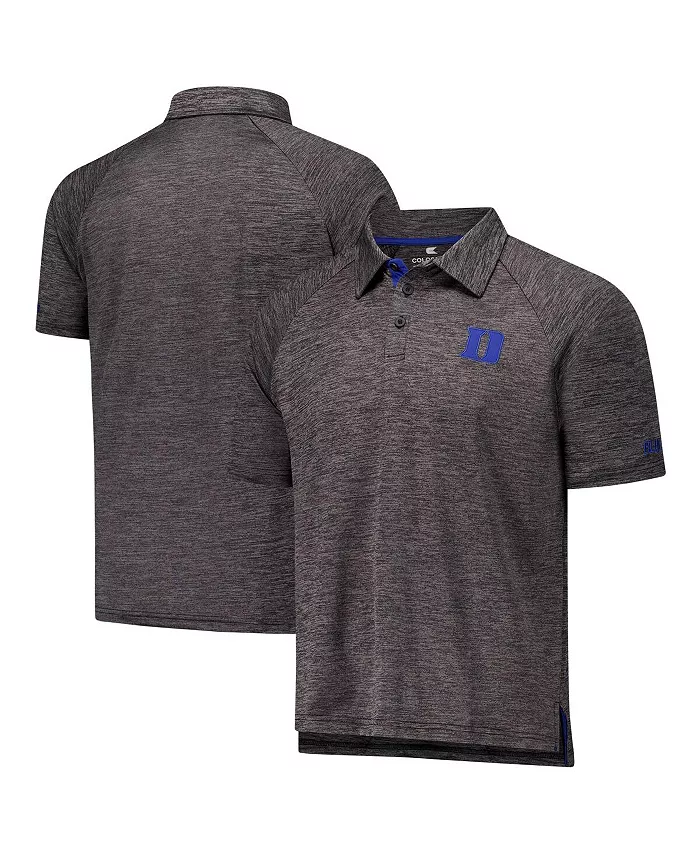 

Мужская поло с длинным рукавом реглан Duke Blue Devils цвета вересковый уголь Colosseum