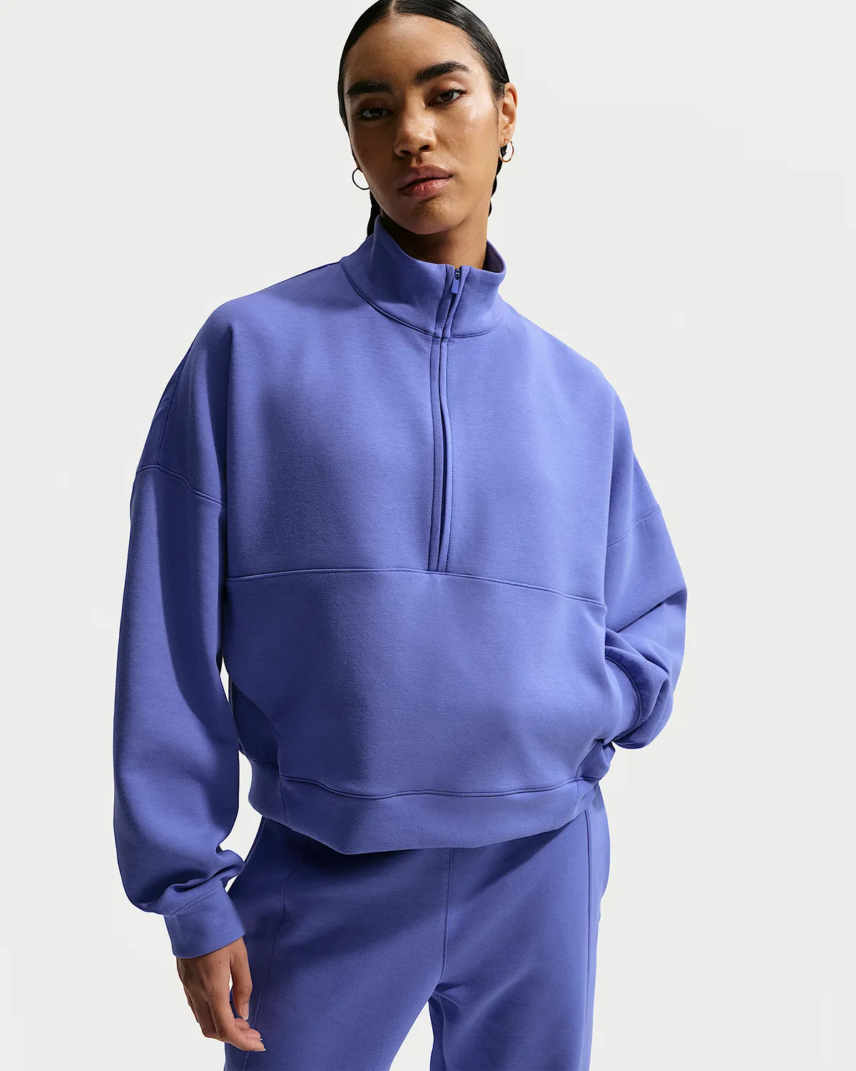 Женская футболка Nike 24.7 ImpossiblySoft Dri-FIT Oversized 1/2-Zip, Sapphire/Deep Night