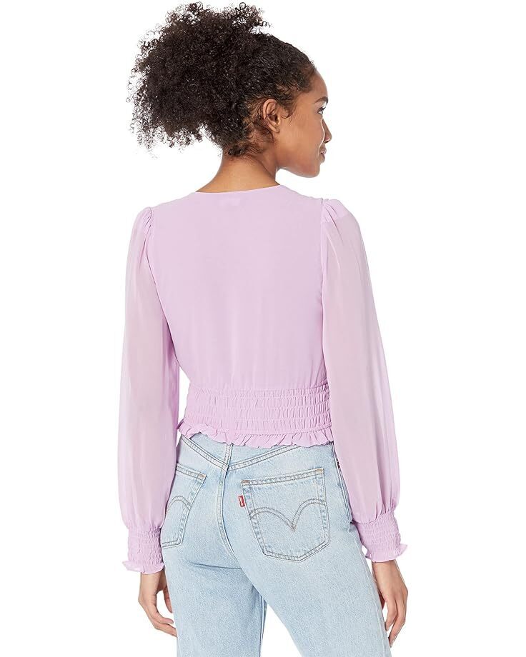 

Топ 1.STATE Long Sleeve Smocked Waist V-Neck Top, цвет Violet Tulle