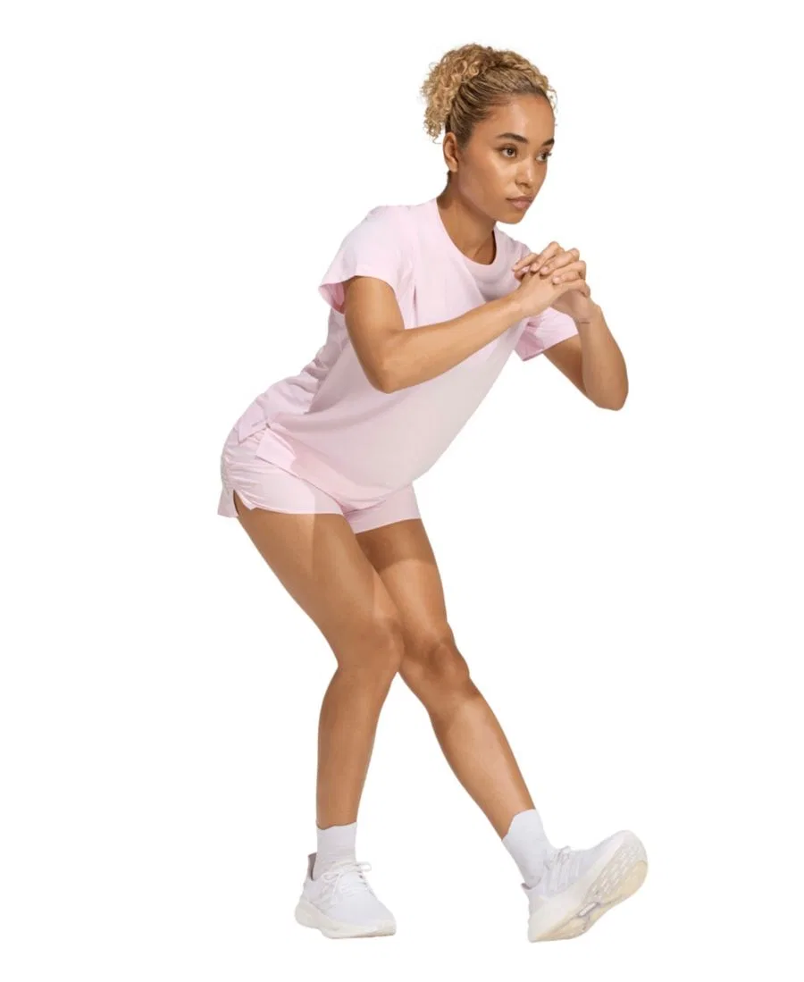 Женская футболка с круглым вырезом и короткими рукавами adidas, Clear Pink — фото 2