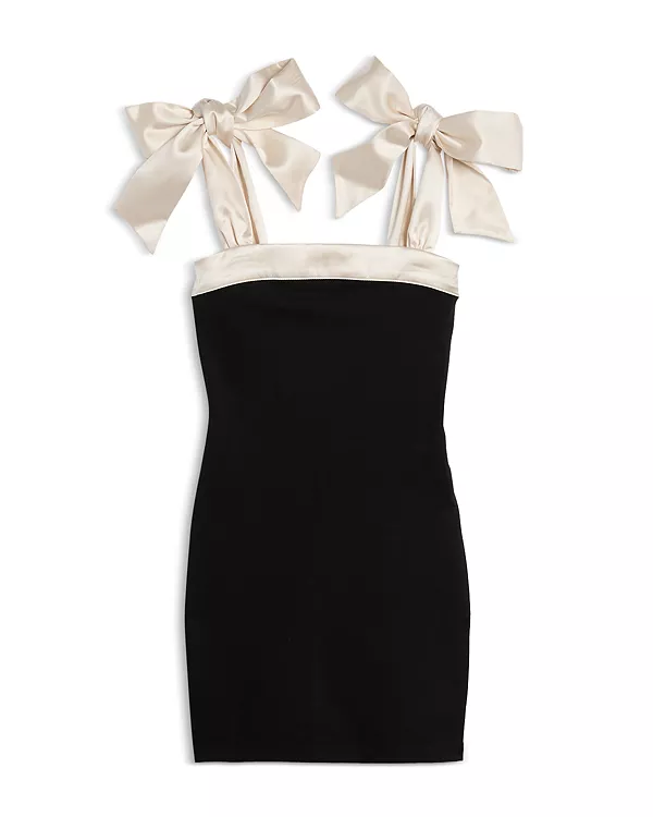 

Детское платье с атласными завязками на плечах - для девочек постарше. Katiejnyc, мультиколор