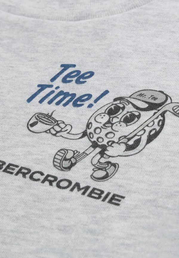 Футболка с принтом "время игры в футбол" Abercrombie & Fitch, Anf Light Grey Heather — фото 3