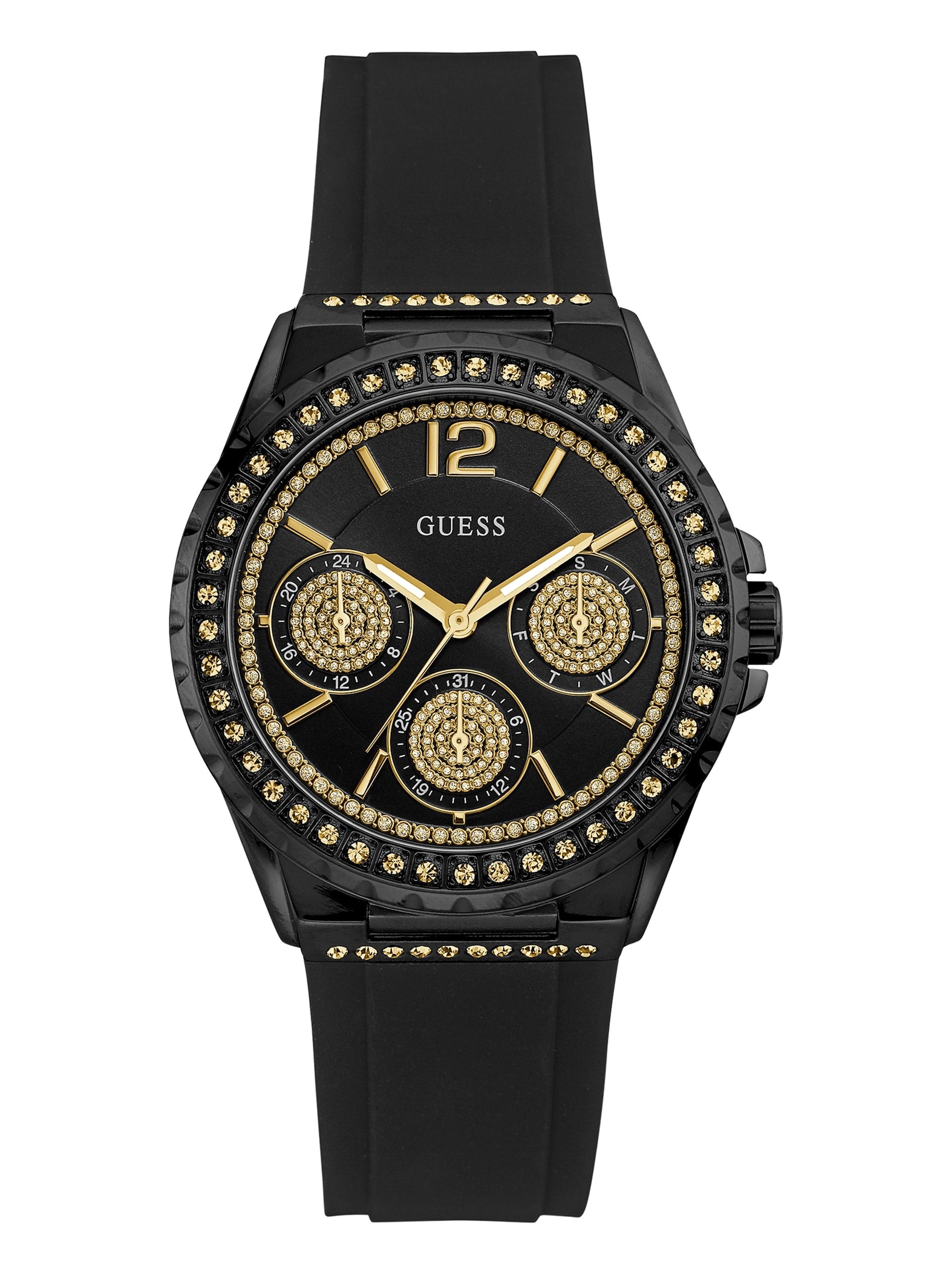 

Многофункциональные часы Black And Crystal Guess Factory