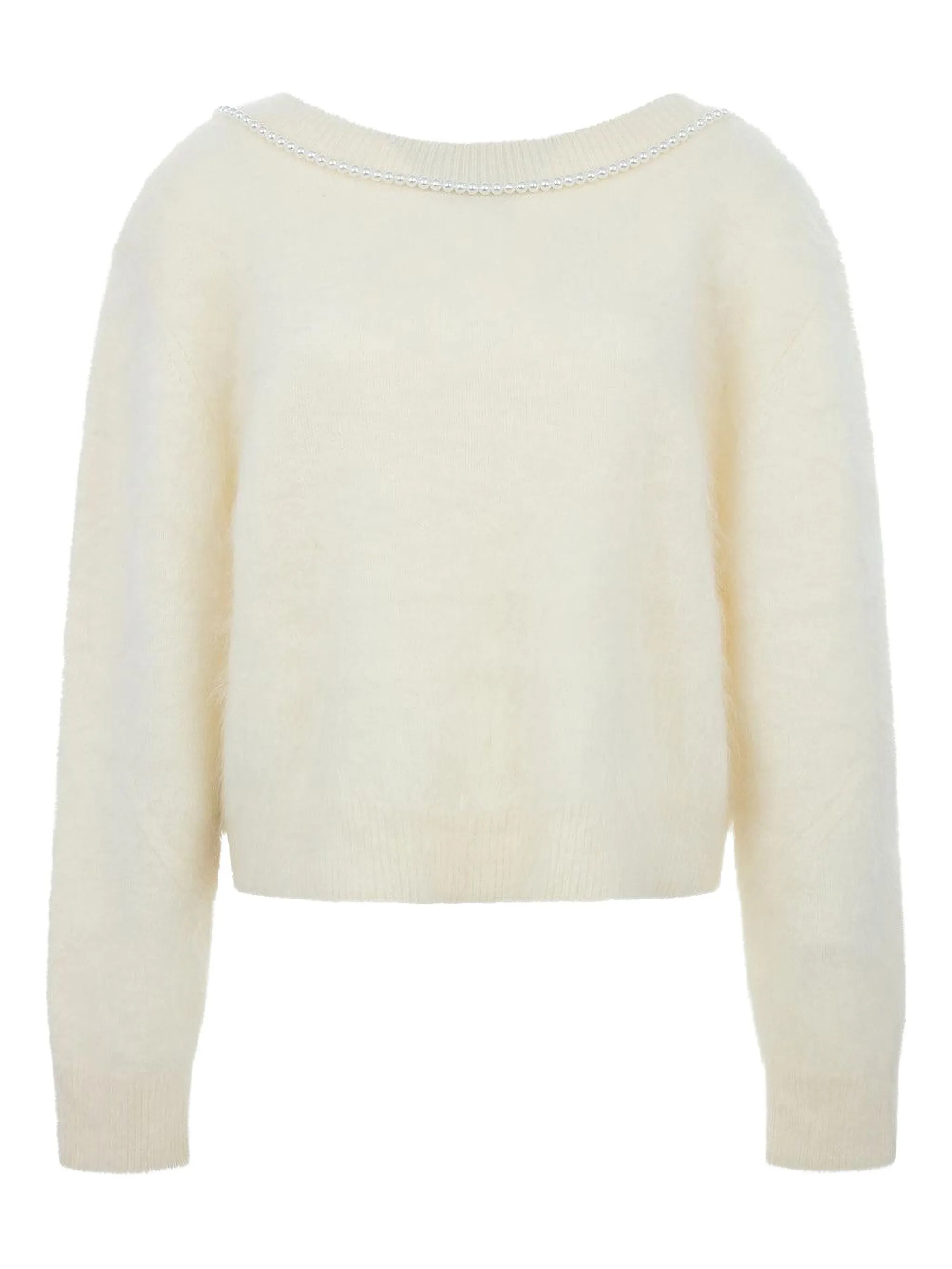 

Свитер Solene, украшенный жемчугом Bernadette, нейтральный