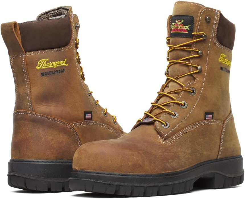 

Мужские водонепроницаемые ботинки Thorogood 8 - серия Genesis - из цельнозернистой кожи с комфортными стельками и противоскользящей подошвой из нитриловой резины, Chestnut
