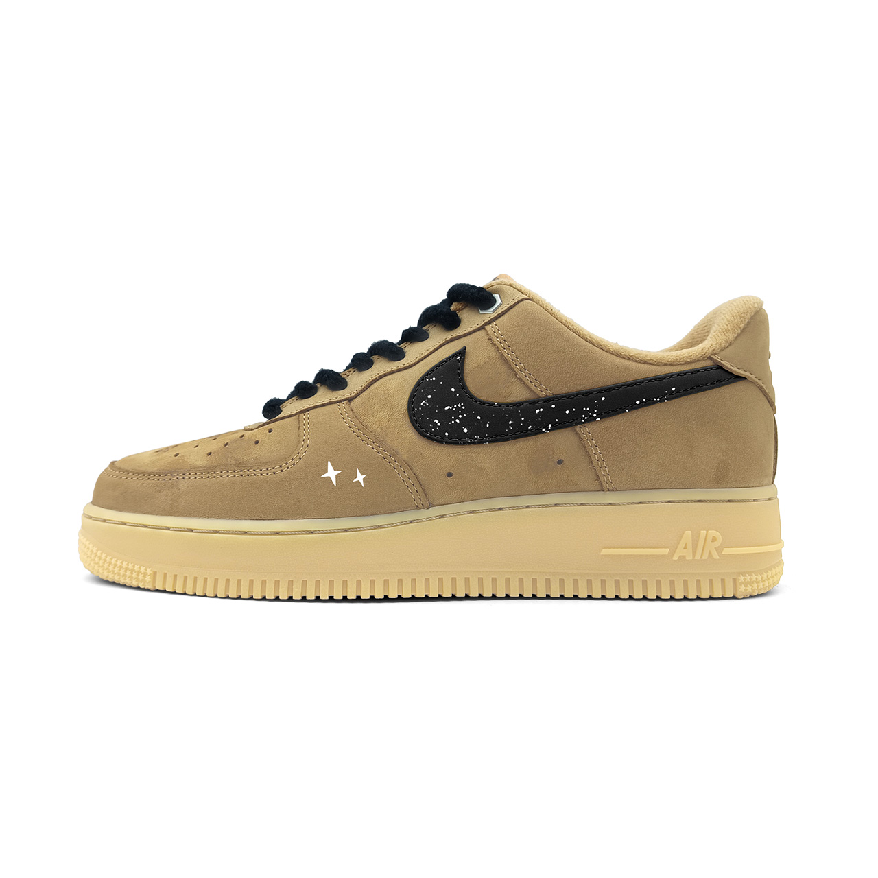 

Air Force 1 устойчивые к истиранию дышащие низкие скейтбордские кроссовки Unisex Wheat Nike, коричневый