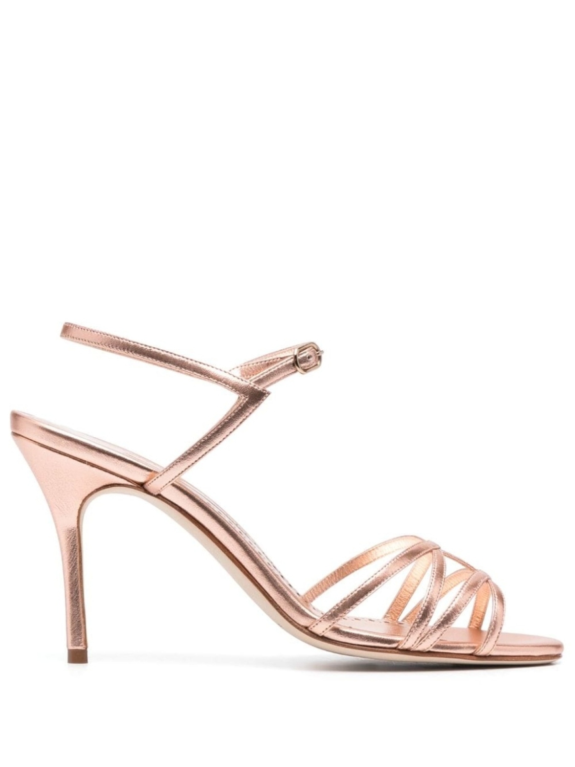 

Manolo Blahnik босоножки с эффектом металлик, розовый