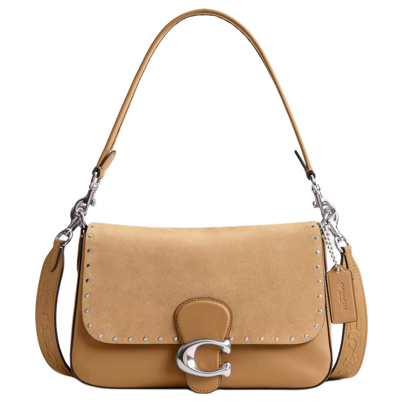 

Мягкая замшевая сумка-кроссбод Tabby, средняя наплечная сумка для женщин, землисто-желтый COACH