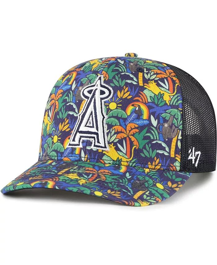 

Кепка Trucker Hat для больших мальчиков и девочек Navy Los Angeles Angels Jungle Gym Adjustable '47 Brand