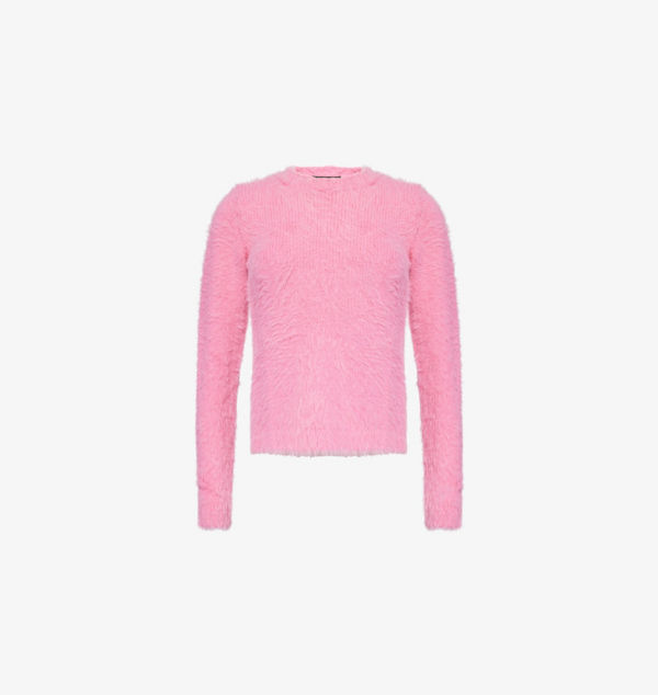 

Вязаный джемпер Arsenio из хлопковой смеси с эффектом пушистости Weekend Max Mara, фуксия