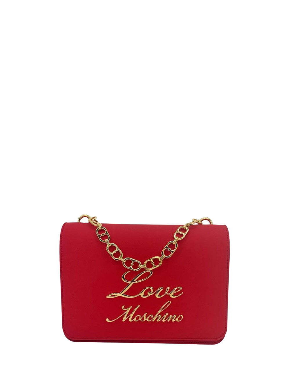 

Красная женская сумка через плечо Moschino