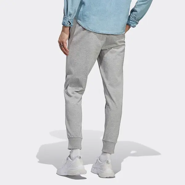 Брюки Essentials одинарные трикотажные брюки с зауженными манжетами Adidas, серый — фото 4
