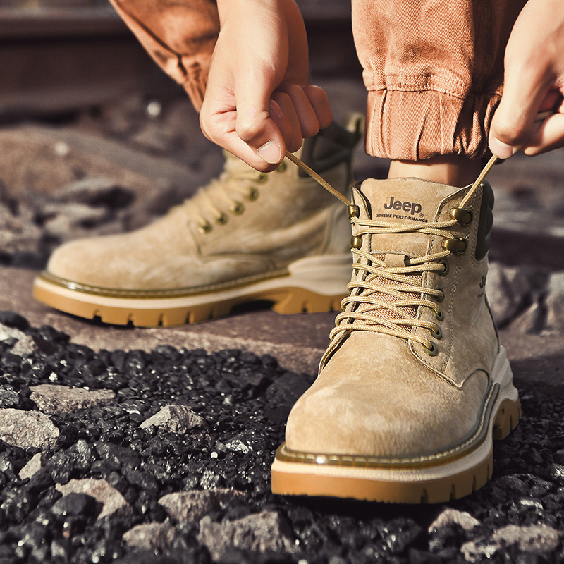 Ботинки Jeep Martin Boot Men низкие на шнуровке, бежевый — фото 4