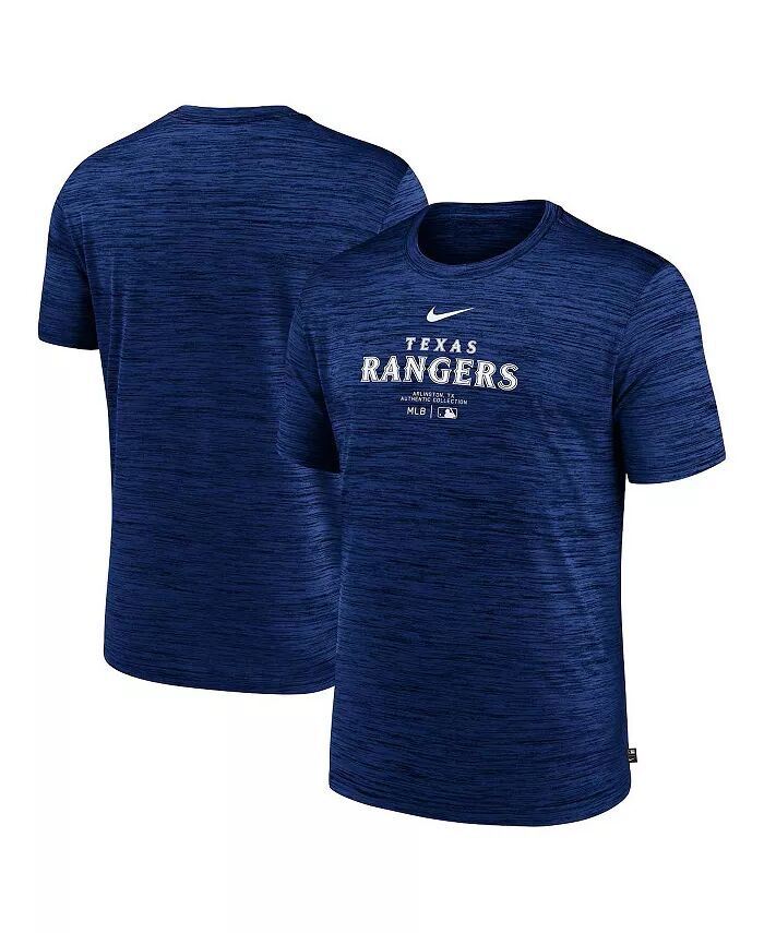 

Мужская футболка Royal Texas Rangers Authentic Collection Velocity Performance Practice Practice Nike, синий