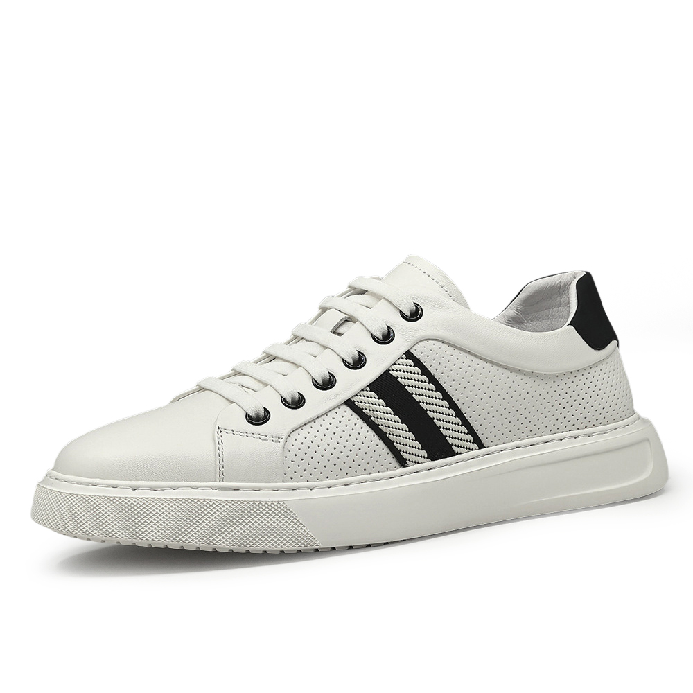 

Износостойкие дышащие низкие мужские кроссовки для скейтбординга Devanro, White Black