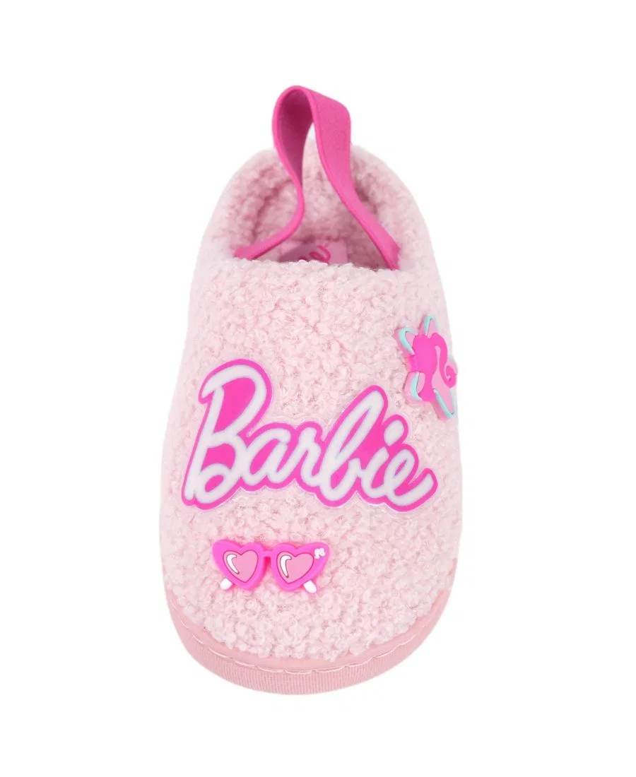 Детские тапочки-слипоны из искусственного меха Barbie, розовый — фото 4
