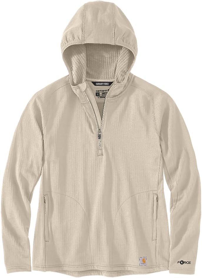 

Carhartt Women's 106456 Женская футболка с капюшоном и полумолнией Relaxed Fit, Oat Milk, Белый, Carhartt Women's 106456 Женская футболка с капюшоном и полумолнией Relaxed Fit, Oat Milk