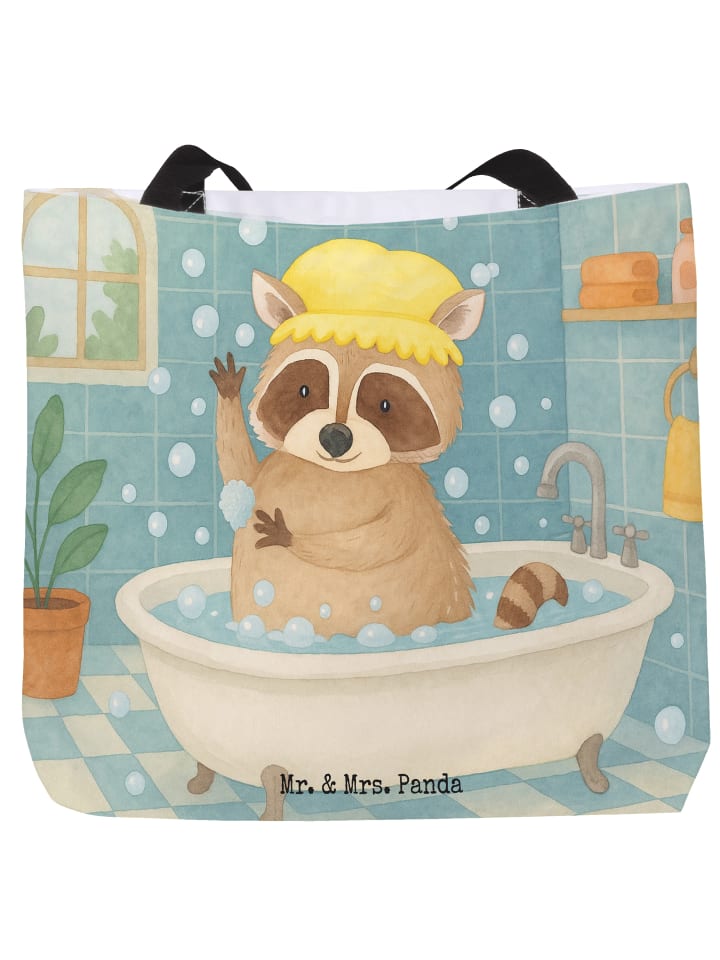 

Mr. & Mrs. Panda Сумка-шоппер с изображением енота (без надписи) белого цвета