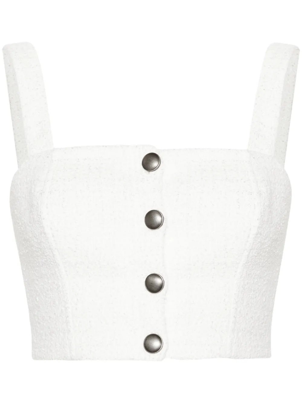 

Укороченный твидовый топ в клетку Alessandra Rich, белый