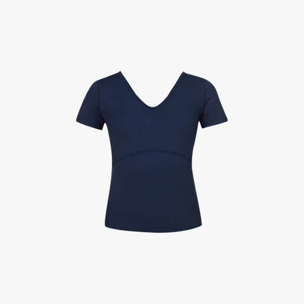 

Футболка Gaia с V-образным вырезом из эластичной ткани Sweaty Betty, синий