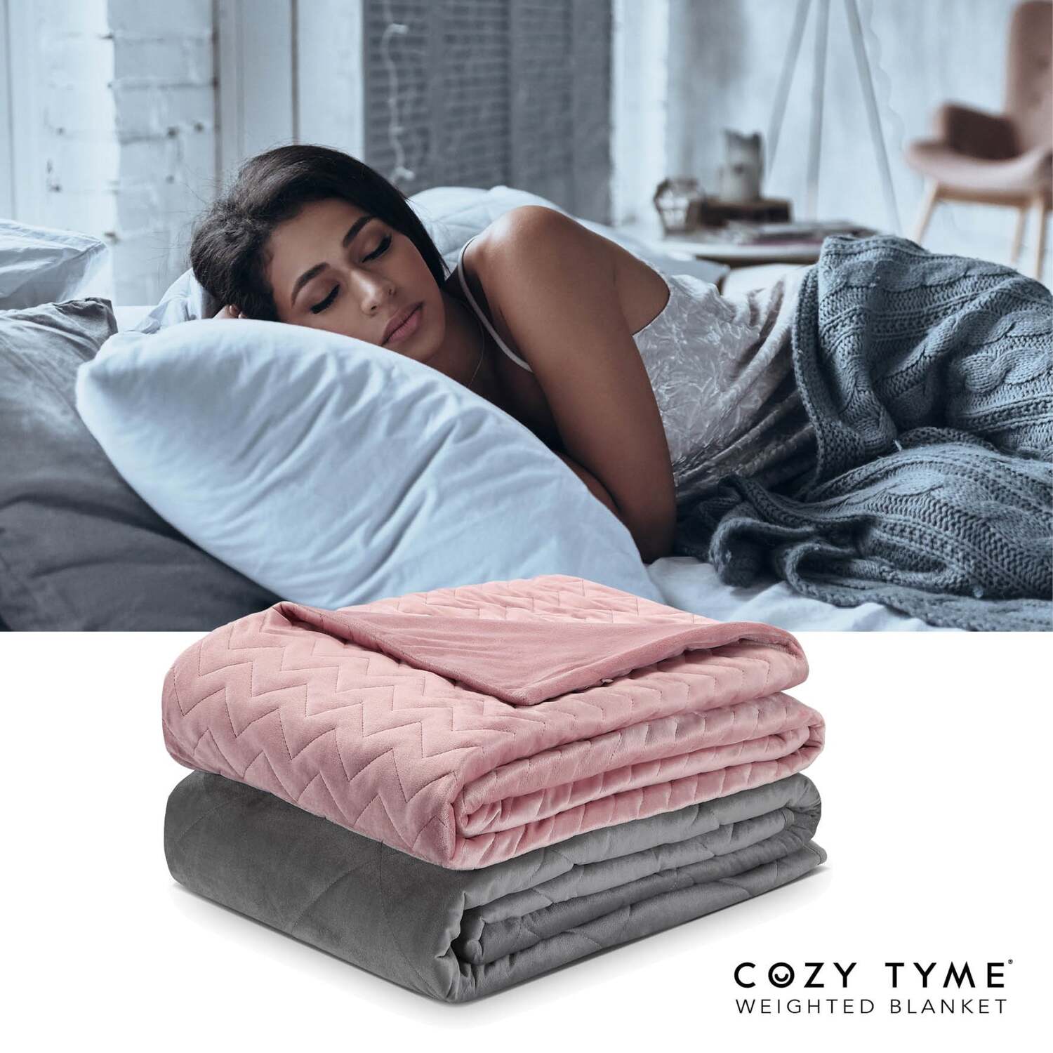 

Утяжеленное одеяло Cozy Tyme Eshe из полиэстера, цвет Blush, 20 Lbs