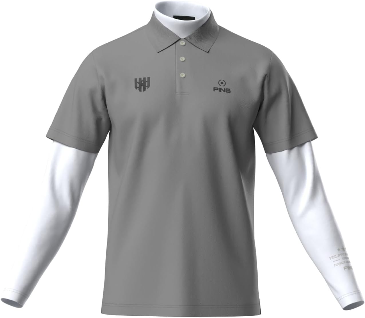 

Мужской многослойный комплект одежды Ping Apparel (рубашка с высоким воротником и поло) / Для игры в гольф / 621-5260800, серый