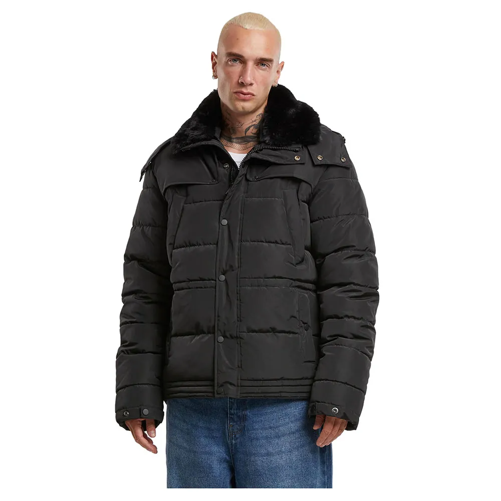

Куртка Urban Classics With Detachable Fur Collar padded, черный