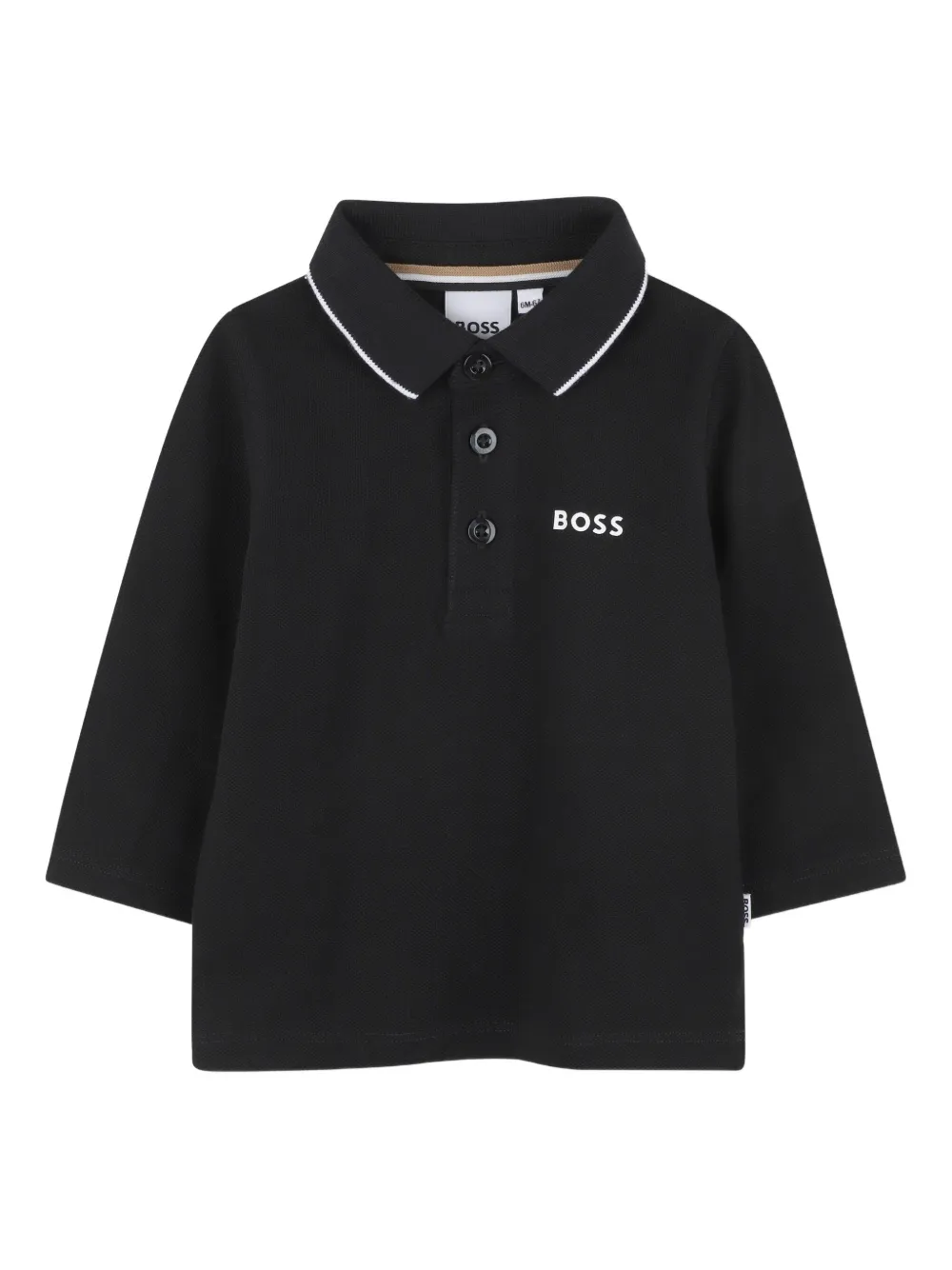 

Рубашка поло с длинными рукавами BOSS Kidswear, черный