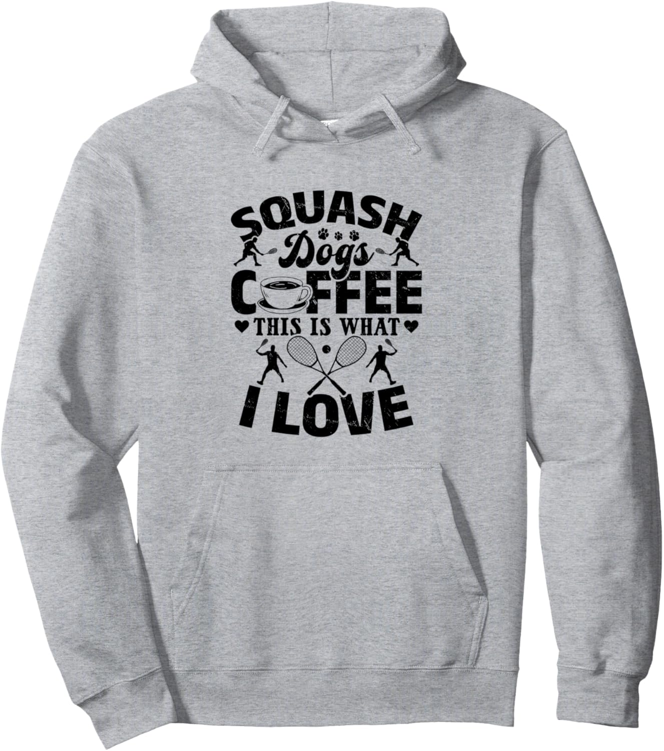 

Squash Dogs Coffee This Is What I Love - Худи для игрока в сквош Dog Owner Squash Player Dog Lover, серый