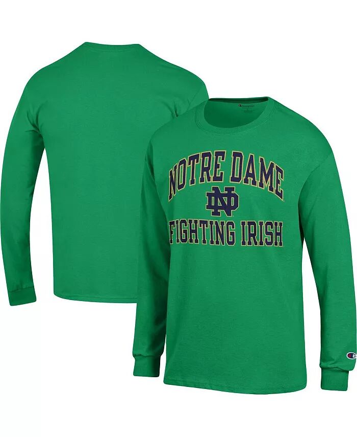 

Мужская зеленая футболка Notre Dame Fighting Irish High Motor с длинным рукавом Champion