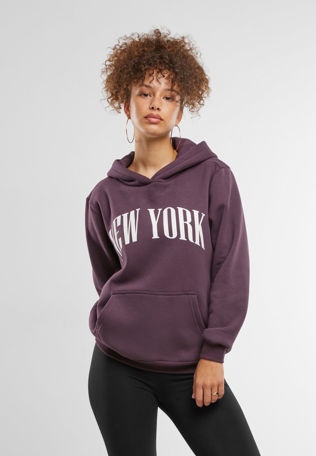 

Толстовка с капюшоном NEW YORK FLUFFY HOODY Mister Tee, фиолетовый