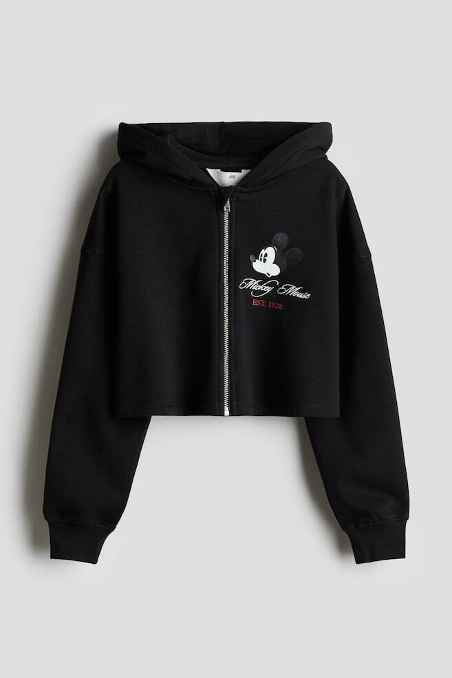 

Короткая куртка худи с принтом H&M, черный