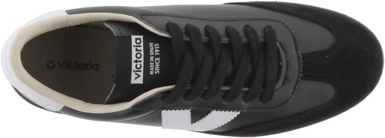Кроссовки Victoria Low-Top Unisex Berlin Ciclista Leather Effect & Contrast Parts & Split Leather Toe 1126186 для взрослых, черный — фото 4