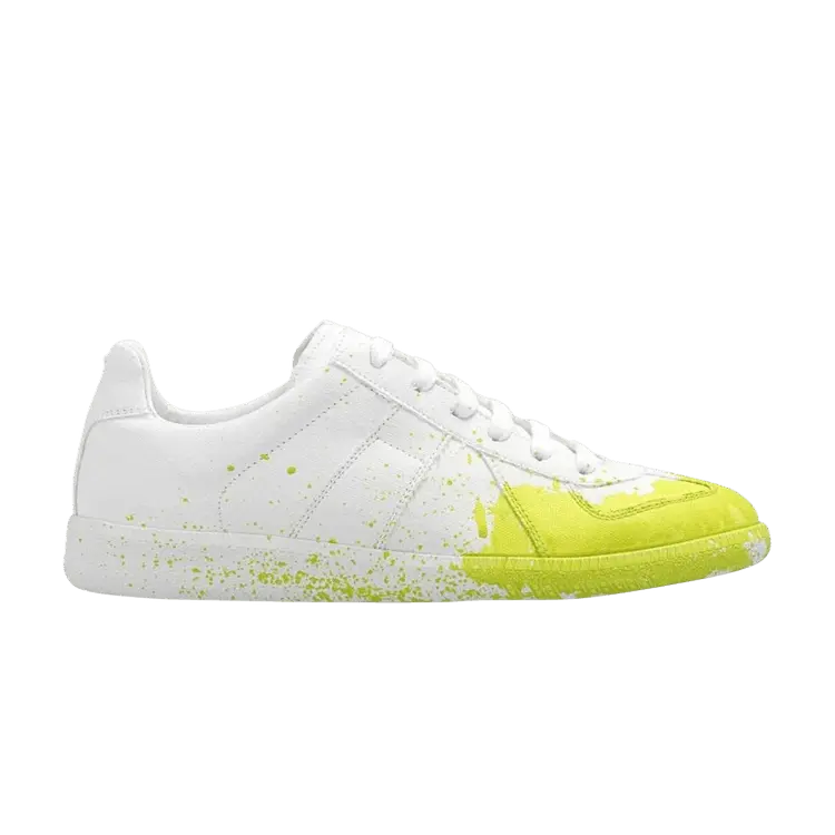 Кроссовки Maison Margiela Wmns Replica Low Paint Splatter - White Yellow Fluo, белый