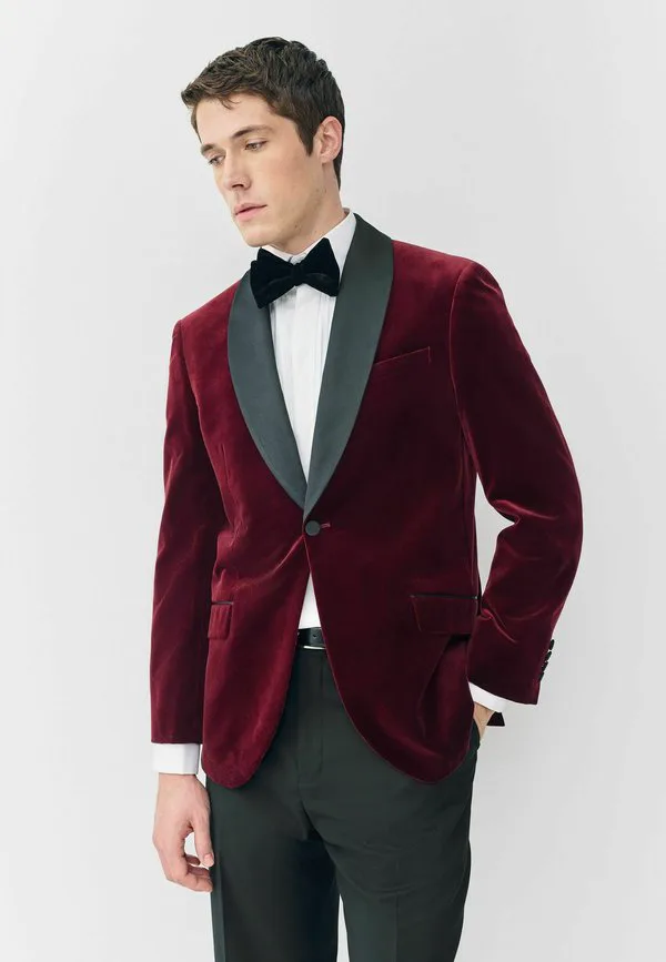 Пиджак классического кроя в итальянском стиле pontoglio с шалевыми лацками Next, Burgundy Red