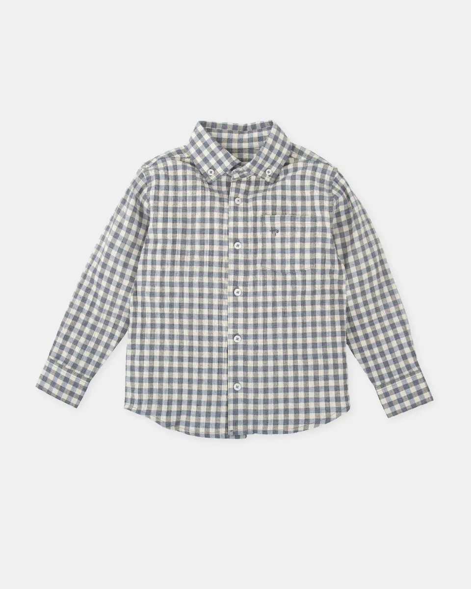 

Рубашка для мальчика в синюю клетку Tutto Piccolo, синий