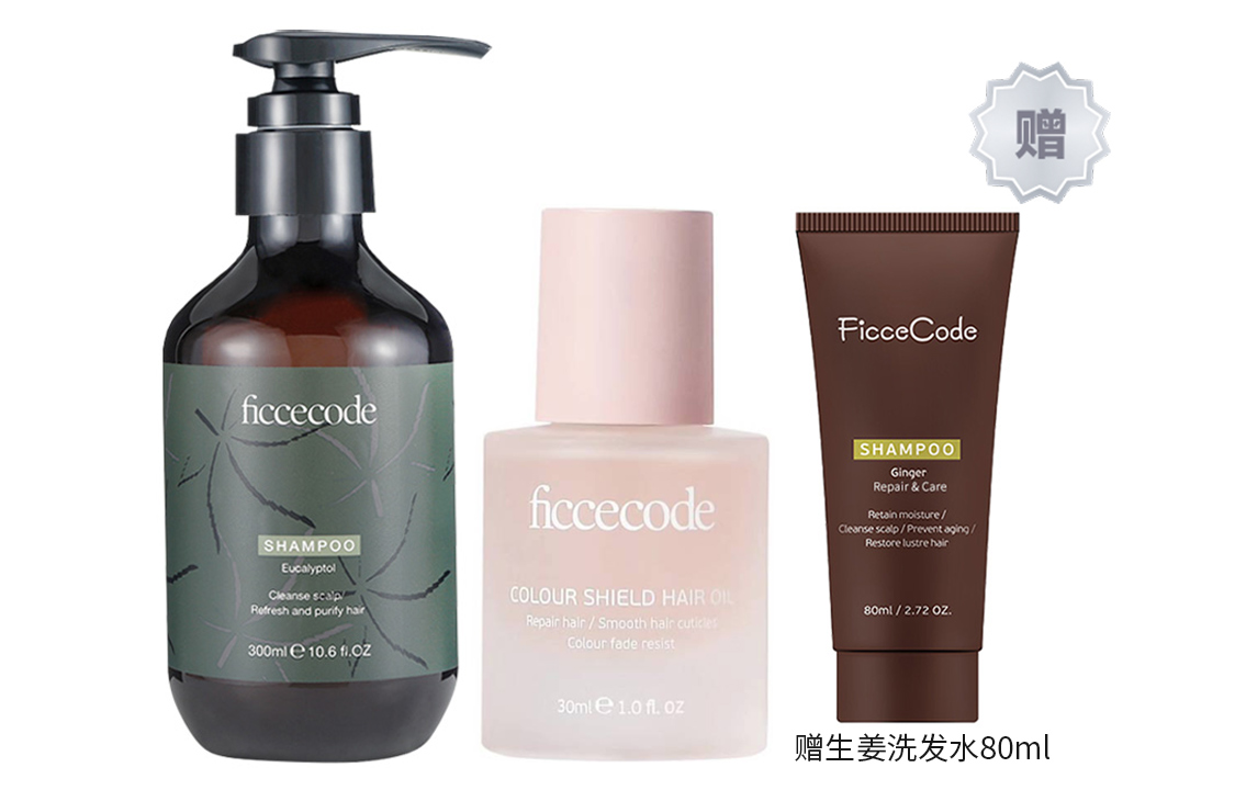 

Бутылочка шампуня с эвкалиптом 300 мл + набор эфирных масел для ухода за волосами 30 мл FicceCode